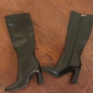Steven Madden black Square toed boots